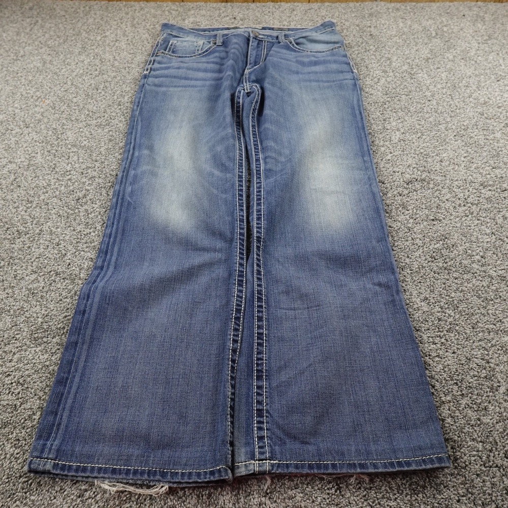 Buckle BKE Jeans Mens 36X32 Dark Blue Denim Tyler Relaxed Straight Leg Whiskered